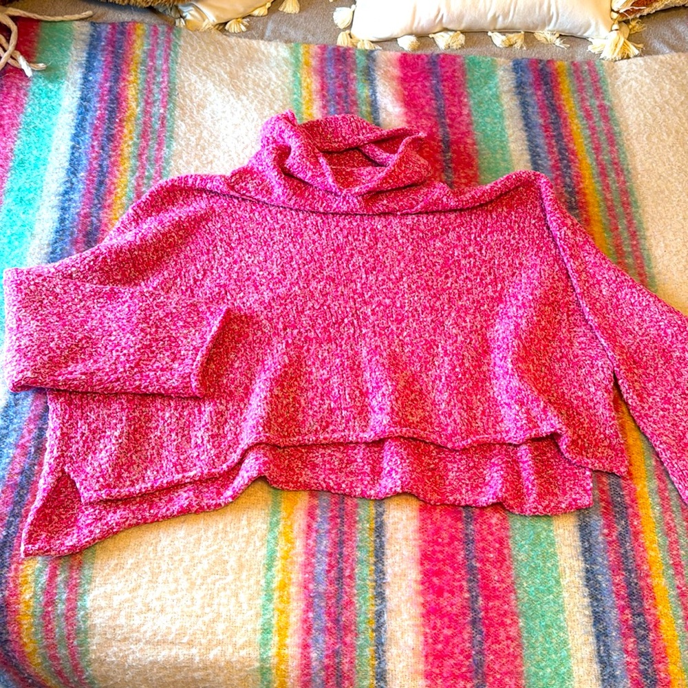 We the Free People XL pink cowl neck sweater soft